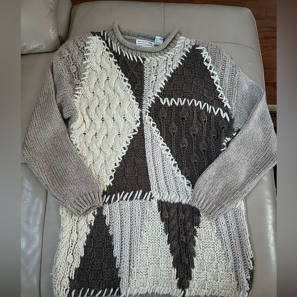 VIntage Shenanigans Patchwork Pullover Sweater, Size Medium - Picture 1 of 8